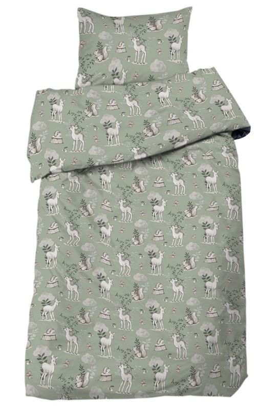 Redlunds Bambi Bäddset Spjälsäng Grön 100x130 35x55 cm