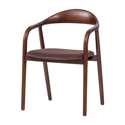 WOOOD Bran Matstol i Bokträ med Brun Sammet 2 st