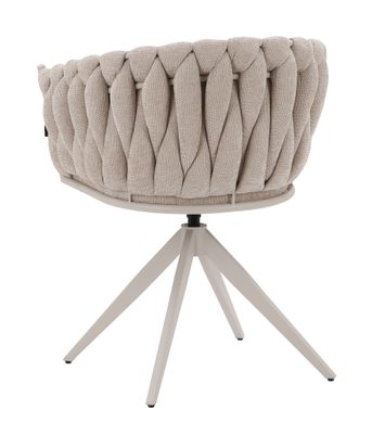 Homerebels Wave Chair Matstol Beige – Flätad rygg & 360° roterbar