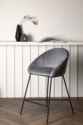 Venture Home Velvet Barstol i Grå Sammet