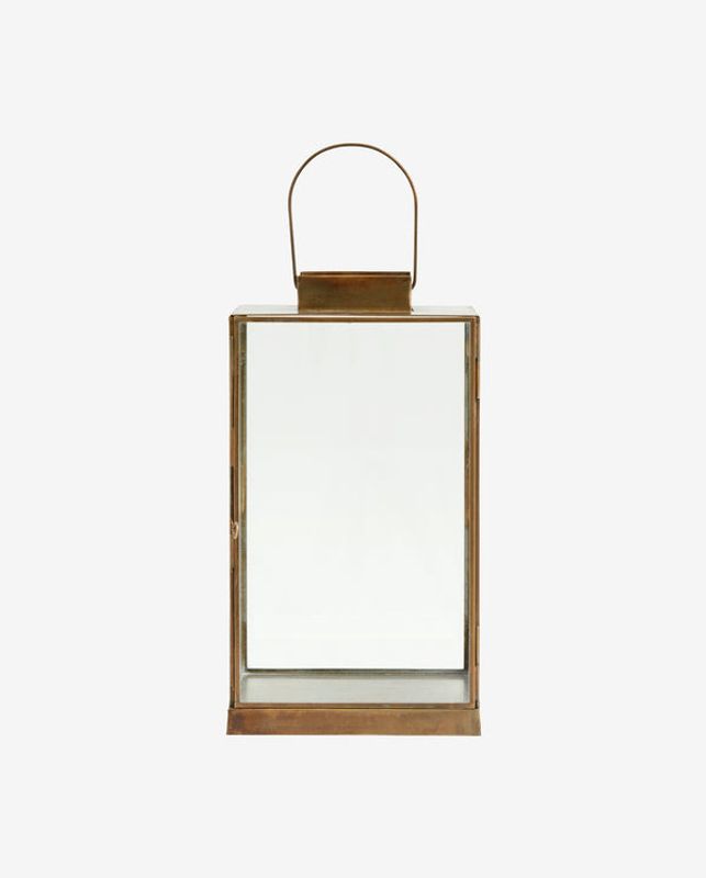 Nordal ANTIQUE Lykta med Platt Topp - Gyllene Yta