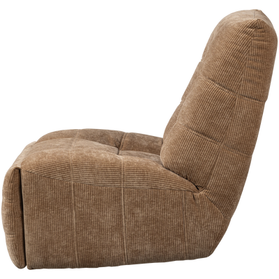 WOOOD HEIN Elektrisk Reclinerfåtölj i Ljusbrun Ribbad Textil