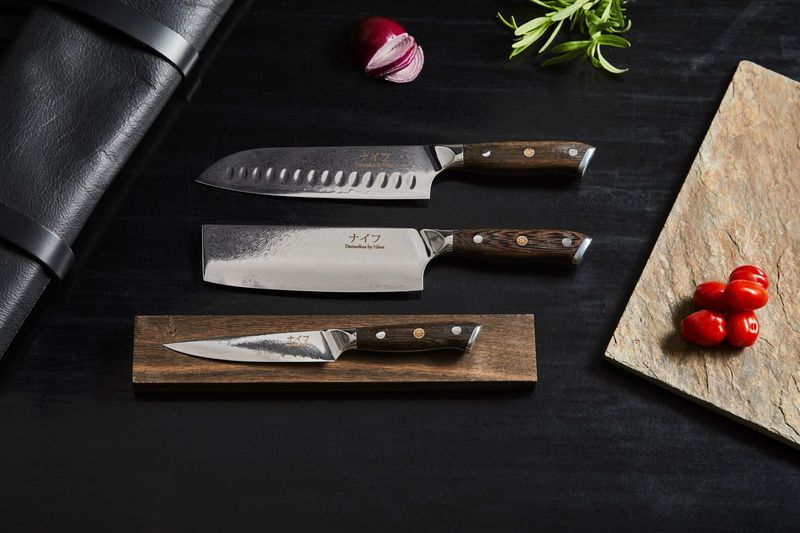 Damaskus By Hâws Wengè knivset 3 delar