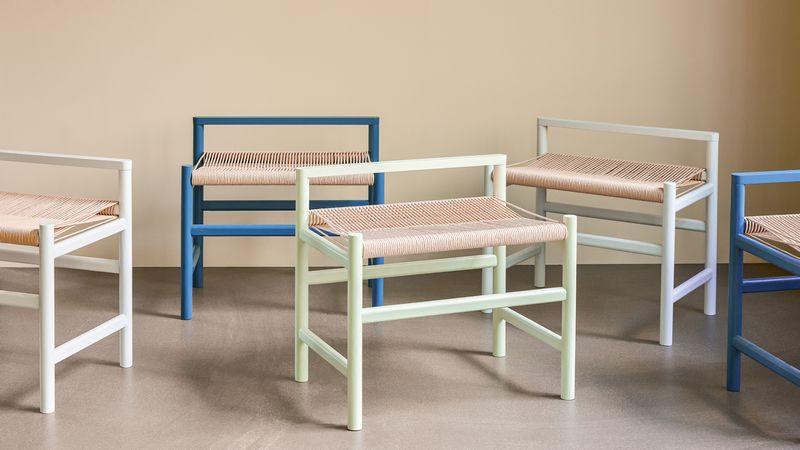 Hübsch Heritage Bänk Liten Ljusgrå 60x40xh55cm