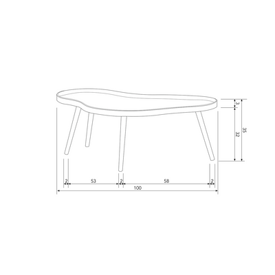 WOOOD Mae Sidobord i Organiskt Långsmalt Trä 2 st
