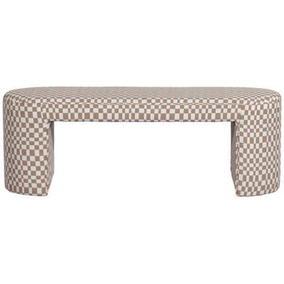 WOOOD Jacob Klädd Bänk i Schackrutigt Mönster Sand