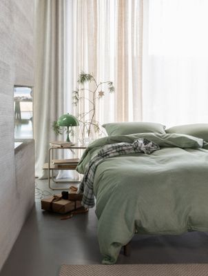 Høie Emil påslakanset dämpad grön 150x210 cm 2 delar