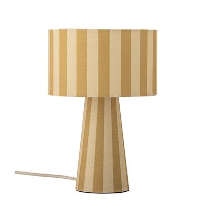 Bloomingville Emmie Bordslampa, Gul, Linne, Ø20xH30 cm