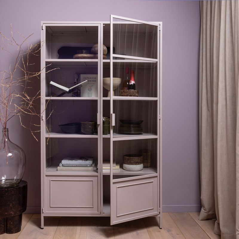 WOOOD Ronja Vitrinskåp XL Metall Mjuk Rosa