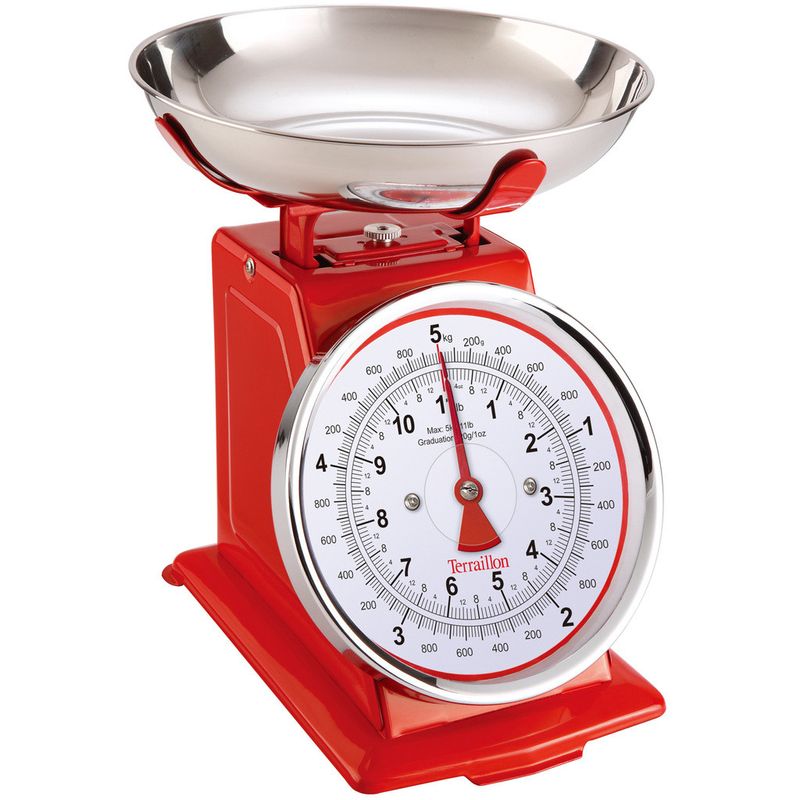 Terrallion Köksvåg Tradition 500 Dual Red 1L skål, 5 kg