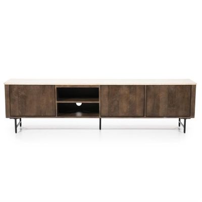 Eleonora TV-bänk Lio 200 cm - 3 dörrar, Brun