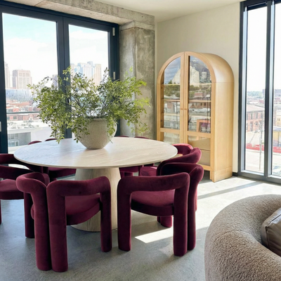 Homerebels Niru Matstol Bordeauxröd – Sammet & armstöd