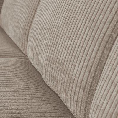 WOOOD Mojo Matbänk med Ryggstöd Ribbad Tyg Mörk Sand