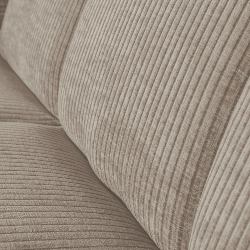 WOOOD Mojo Matbänk med Ryggstöd Ribbad Tyg Mörk Sand