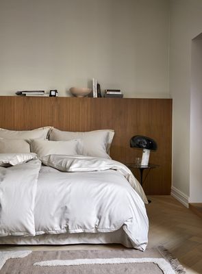 Høie Elegance påslakanset beige 150x210 cm 2 delar