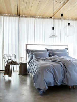 Høie Elegance påslakanset zenblå 150x210 cm 2 delar