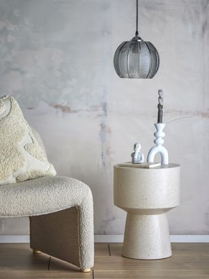 Bloomingville Adar Taklampa, Grå, Glas, Ø22xH20 cm