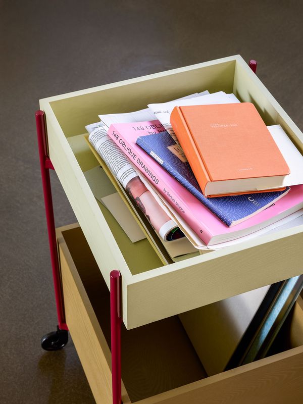 Hübsch Fresh serveringsvagn flerfärgad vinröd