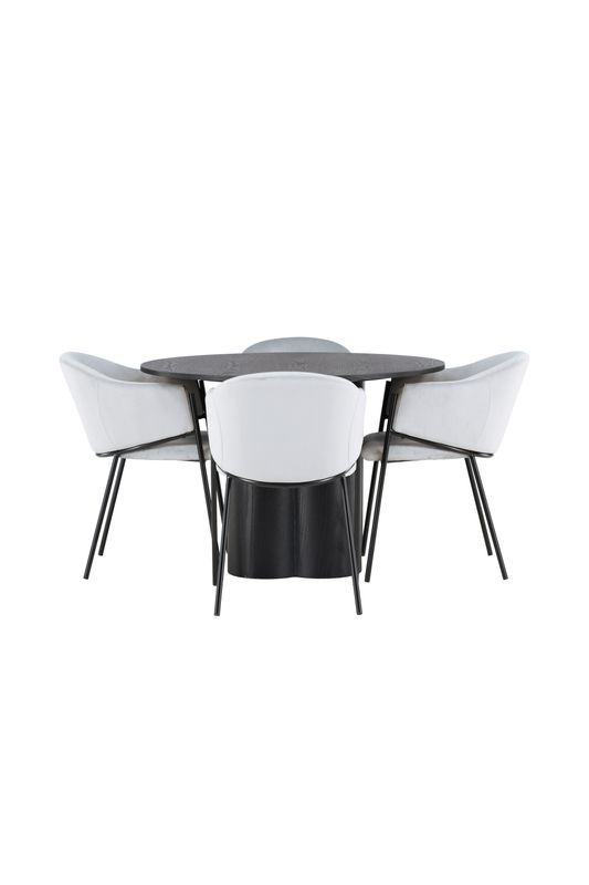 Venture Home Matgrupp Olivia med 4 stycken matstolar Evelina