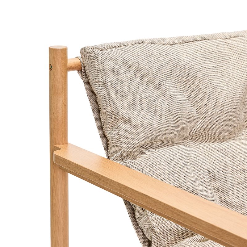 Hübsch Heritage fåtölj med fotpall natur/beige