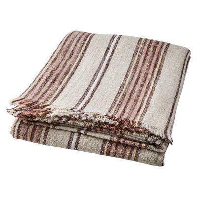 Affari of Sweden HILDA Filt/duk STOR, Natur/brun/rosa/gul