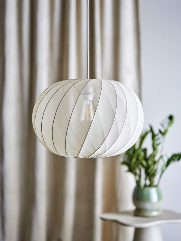 Bloomingville Piola Taklampa, Natur, Polyester, Ø50xH35 cm