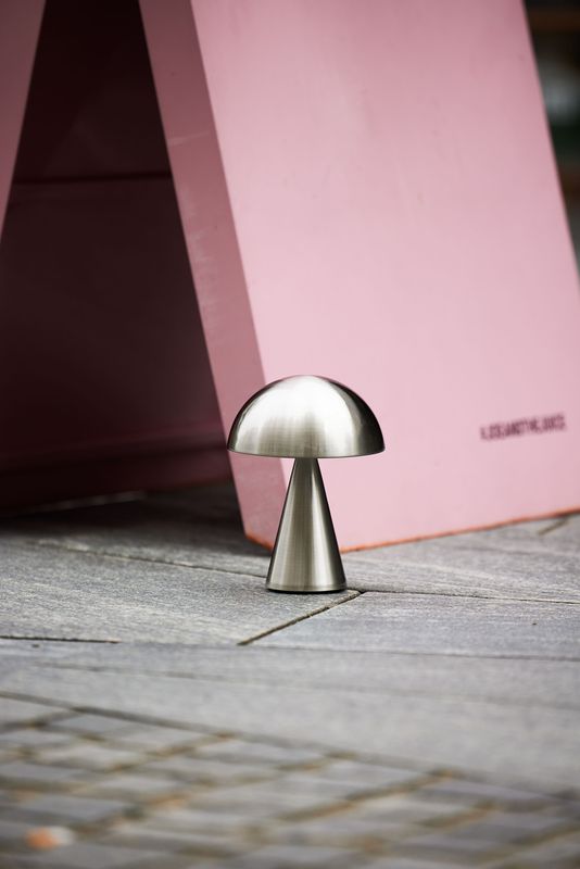 Hübsch Mush Portabel Lampa Nickel