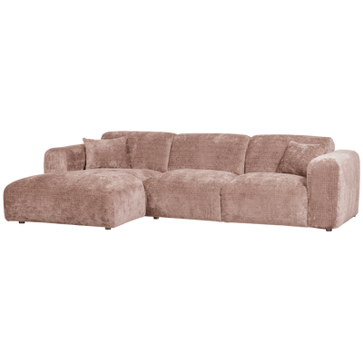 WOOOD Cloud Divansoffa Vänster Chenille Mullvad/Rosa