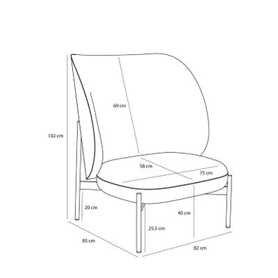 Hübsch Area loungefåtölj petrol
