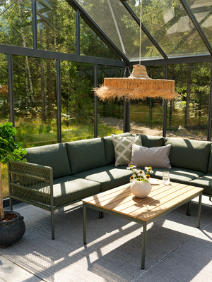 Brafab Reno Soffbord 70x110 cm Nordic Green/Natural Wood