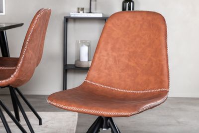 Venture Home Dipp & Polar Rektangulärt Matbord 180 x 90 Svart + 6 st Matstolar Brun