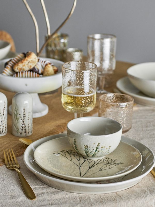 Bloomingville Bea Dinnerware Set, Natur, Stengods