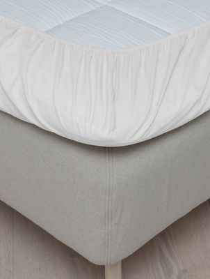 Høie formsytt flanellakan krämvit 90x200 cm