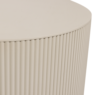 WOOOD SANNE Runt Sidobord i MDF, Antik Beige