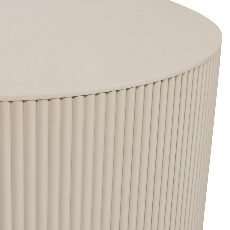 WOOOD SANNE Runt Sidobord i MDF, Antik Beige