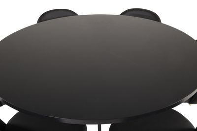 Venture Home Copenhagen & Velvet Runt Matbord ⌀140 Svart + 6 st Matstolar Svart