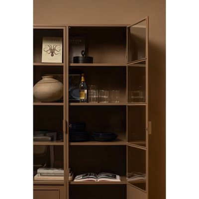 WOOOD Ronja XL Vitrinskåp Metall - Militärbrun