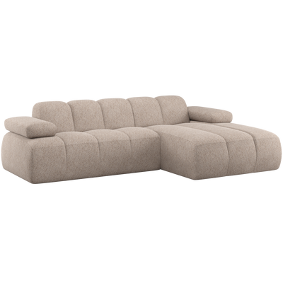 WOOOD MOJO Chaiselongue Soffa Höger Woolly Mörk