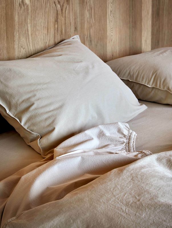 Høie Frøya påslakanset beige 150x210 cm 2 delar