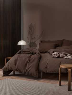 Høie Frøya påslakanset mörkbrun 150x210 cm 2 delar