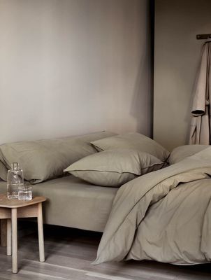 Høie Frøya påslakanset olivgrönt 150x210 cm 2 delar