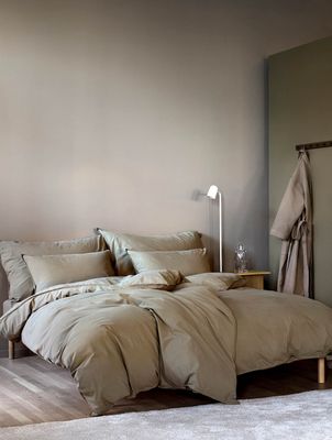 Høie Frøya påslakanset olivgrönt 150x210 cm 2 delar