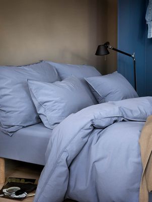 Høie Frøya påslakanset dämpad denimblå 150x210 cm 2 delar