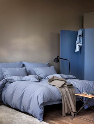 Høie Frøya påslakanset dämpad denimblå 150x210 cm 2 delar