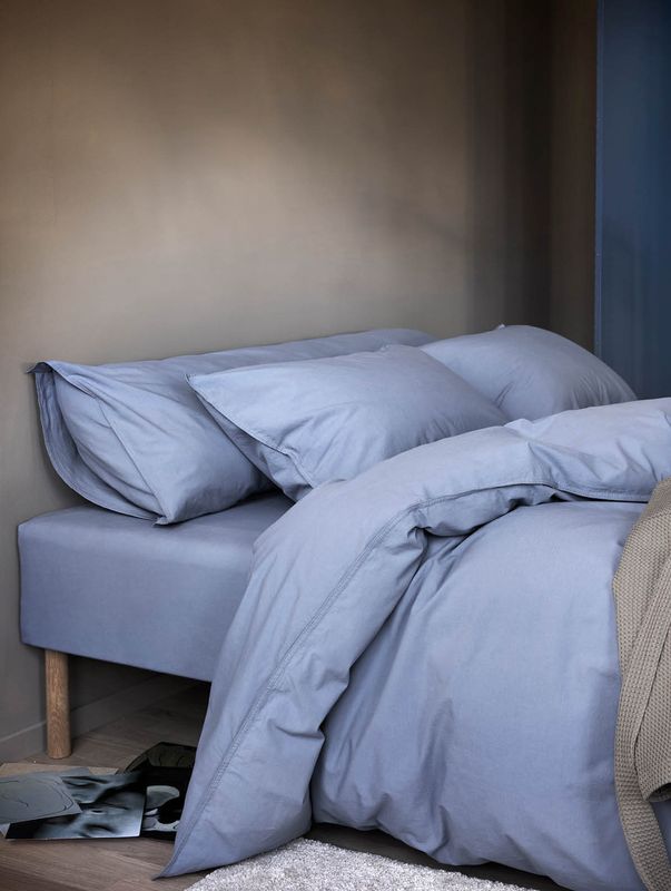 Høie Frøya påslakanset dämpad denimblå 150x210 cm 2 delar