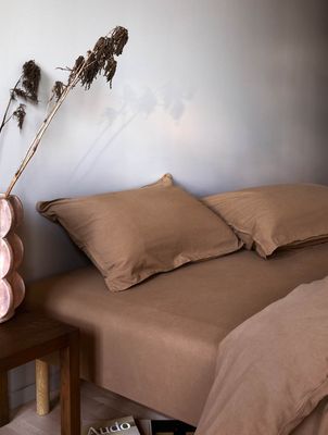 Høie Frøya påslakanset karamellbrun 150x210 cm 2 delar
