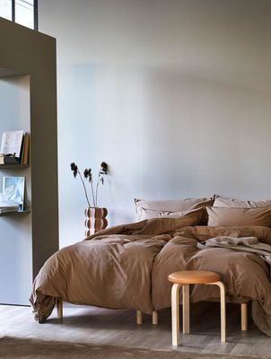 Høie Frøya påslakanset karamellbrun 150x210 cm 2 delar
