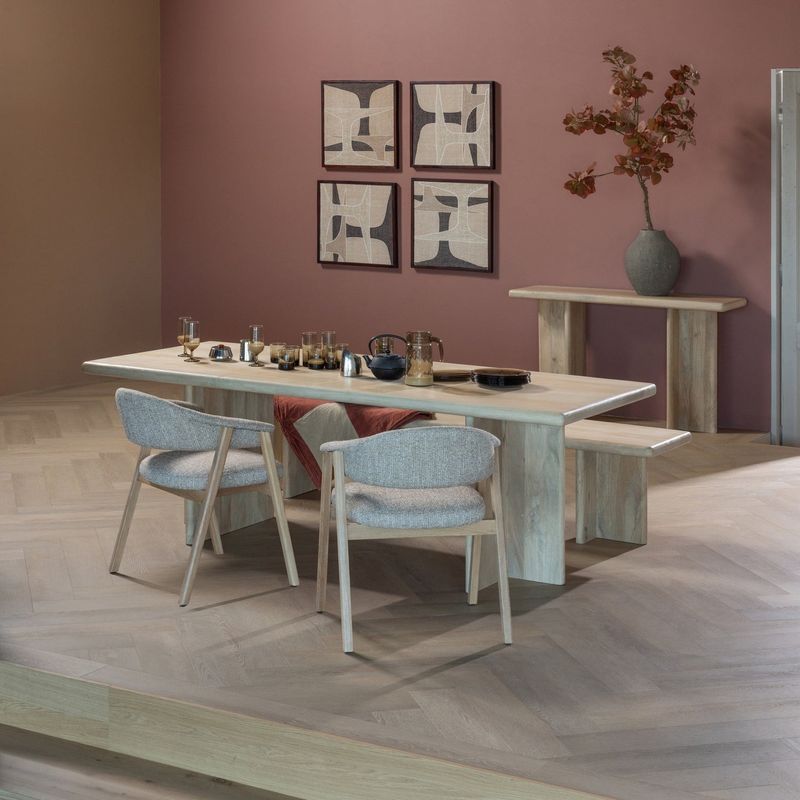 WOOOD Tunar Matstol med Armstöd i Naturligt Ek 2 st