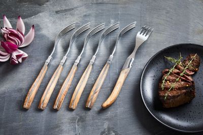 Laguiole By Hâws grillgafflar 6-pack, handtag i olivträ