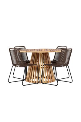 Venture Home Lumpur Rund Matgrupp med Stolar Lindos